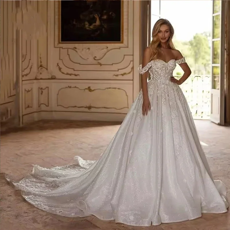 

Свадебные платья на заказ: сексуальные, А-силуэта, с кружевными аппликациями, с открытыми плечами, в стиле принцесса, с вырезом сердечком, без спинки, vestidos de novias