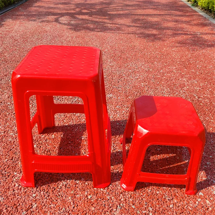 MK627-Household sgabello rosso in plastica