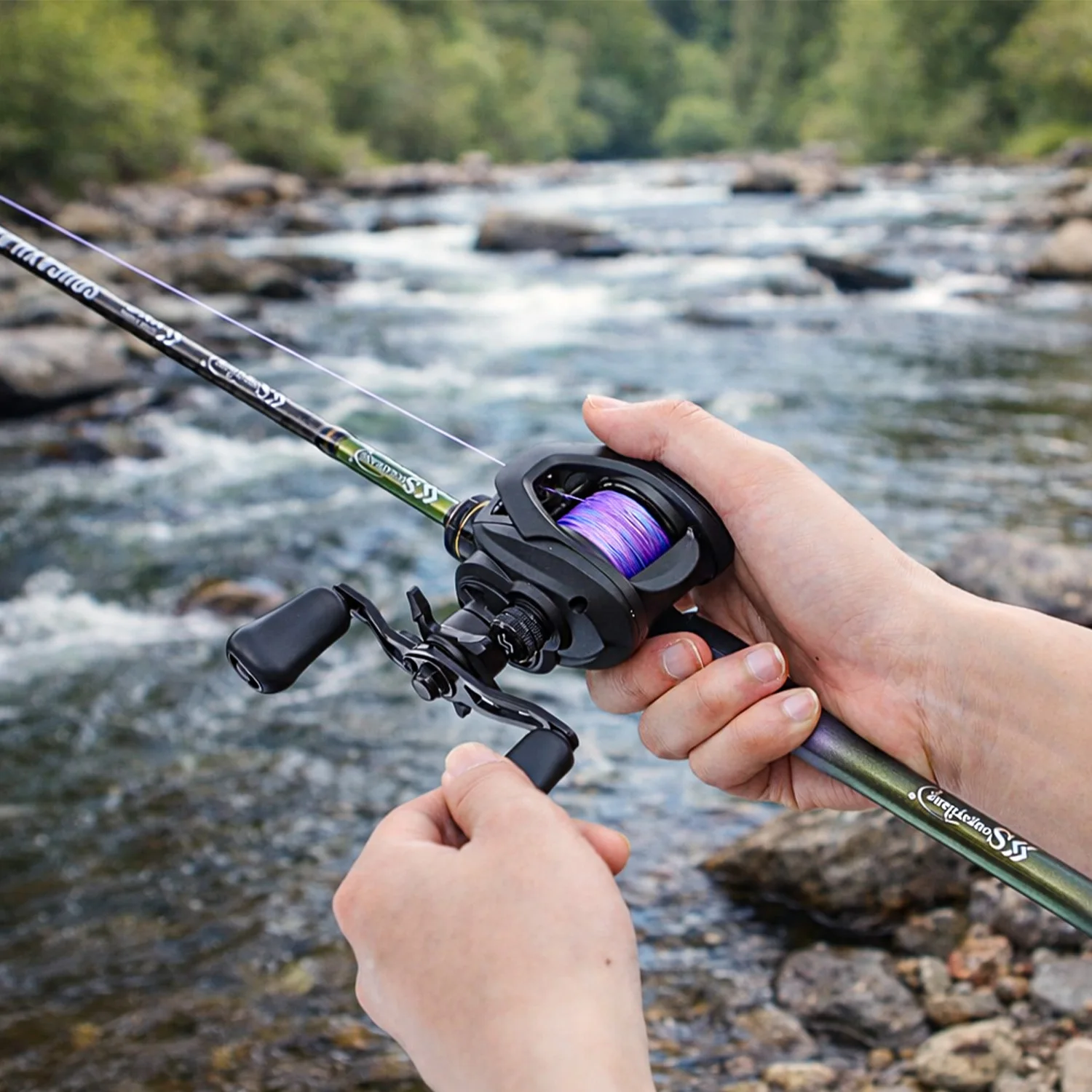 Sougayilang Combo Caña y Carrete Carbono MH 1.8m - 6.4:1 Arrastre 8kg - imagen 2