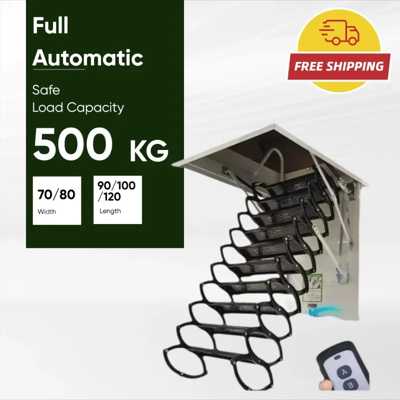 Fully Automatic Loft Telescopic Stairs Household Hidden Indoor Lifting and Stretching Invisible Folding Ladder