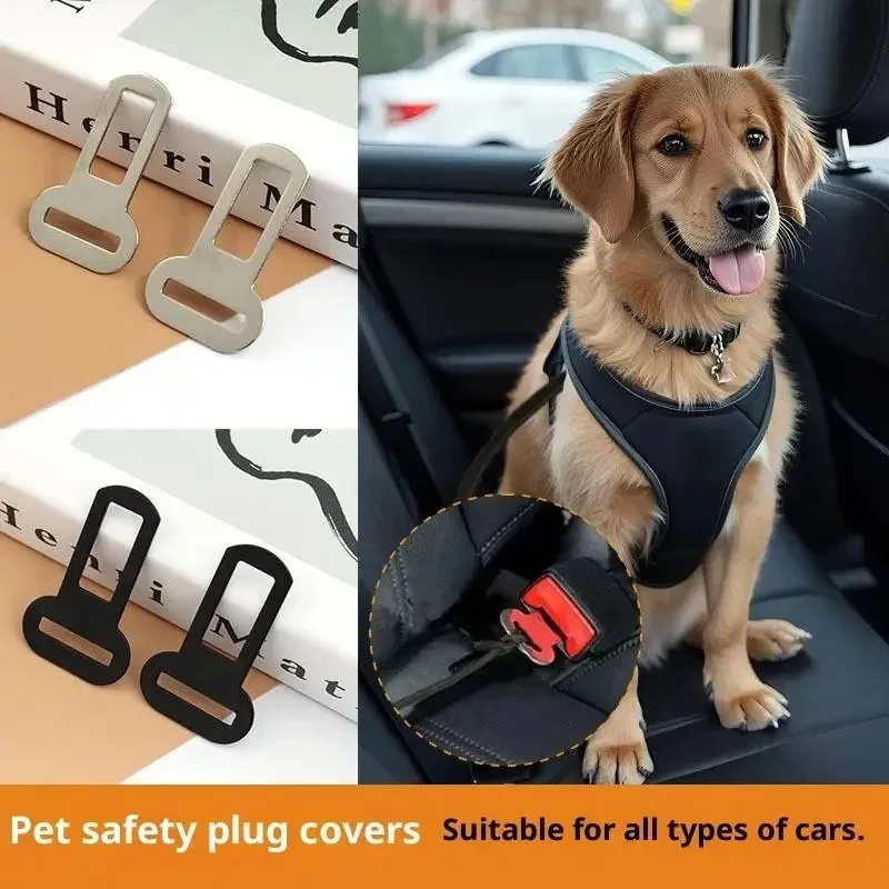 Adaptadores de Cinturón de Seguridad para Mascotas - Clips Metálicos para Correas de Mascotas, Compatibles con Asientos de Camiones y Automóviles
