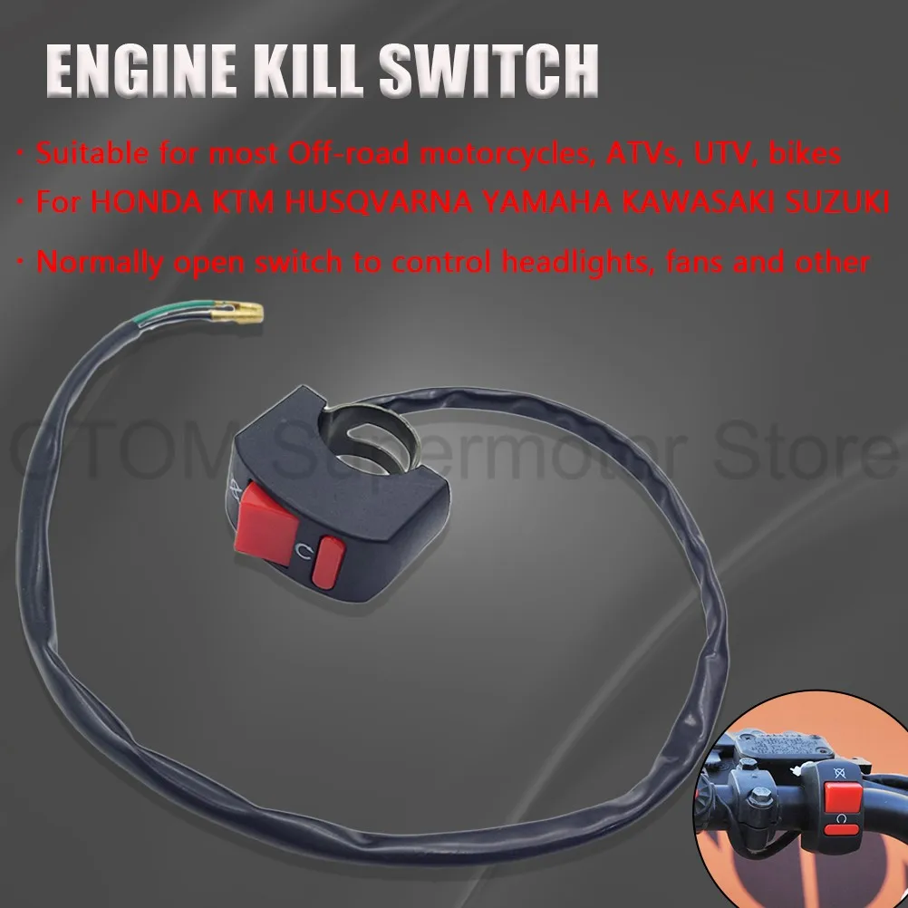 Motorcycle Accessories Engine Kill Switch 22mm Handlebar Electric Flameout Stop ON OFF Button Universal For KTM HONDA YAMAHA KXF