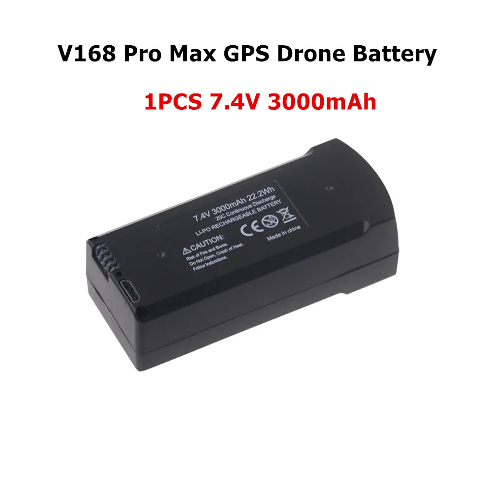 Originele 7.4V 3000mAh Batterij Voor V168 Pro Max GPS Drone/RC Quadcopter 3.7V 2000mAh V168 V198 Reservebatterij Dron Onderdelen