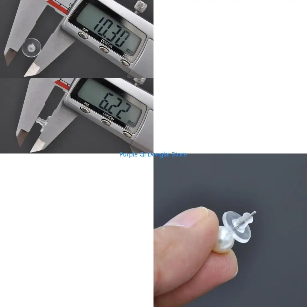 L21E 100pcs Silicone Earring Stoppers Clear Rubber Ear Closures for Heavy Earrings