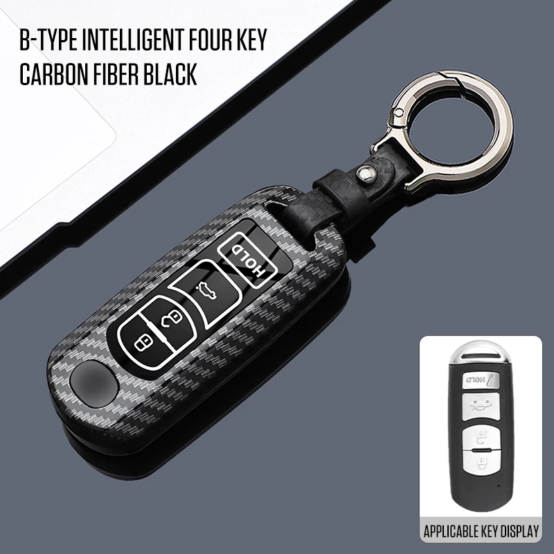 ABS Car Key Case For Mazda 2 3 6 Demio Atenza Axela CX-5 CX5 CX-3 CX7 CX-9 3 4 CX30 2016 2017 2018 2019 Key Cover Keychain