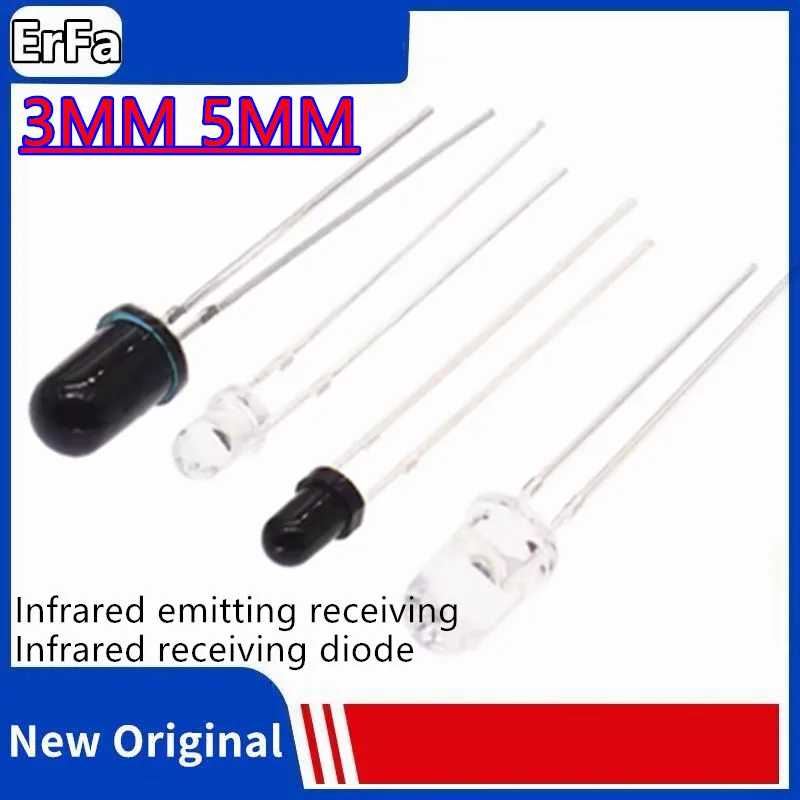 50pcs F3 3MM F5 5mm Infrared emitting receiving diode 940nm Emitter Receiver LED