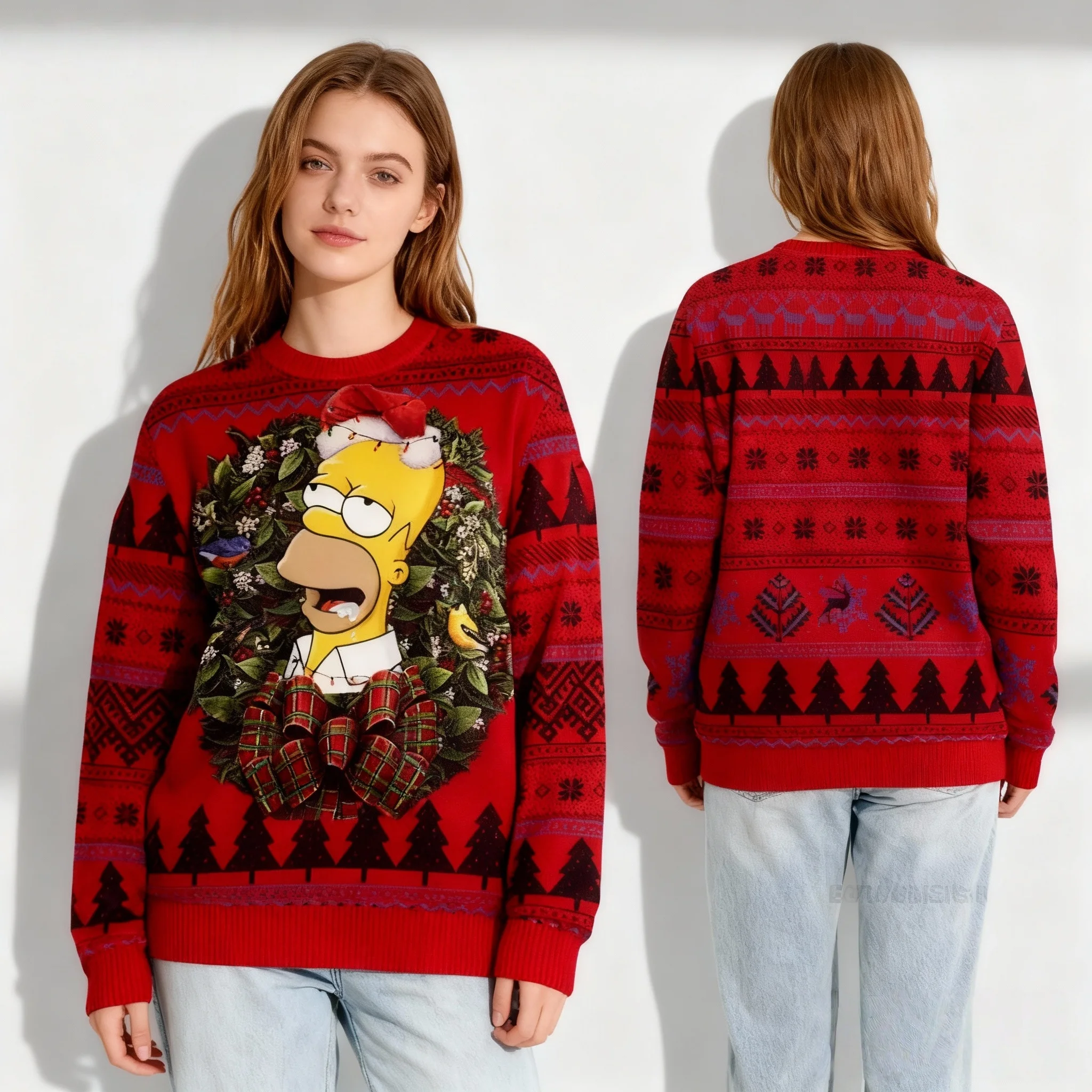 جديد الخريف/الشتاء ديزني جمع عائلة سمبسنز عيد الميلاد الملابس القبيحة ثلاثية الأبعاد مطبوعة الكبار جولة الرقبة هوديس ملابس عصرية