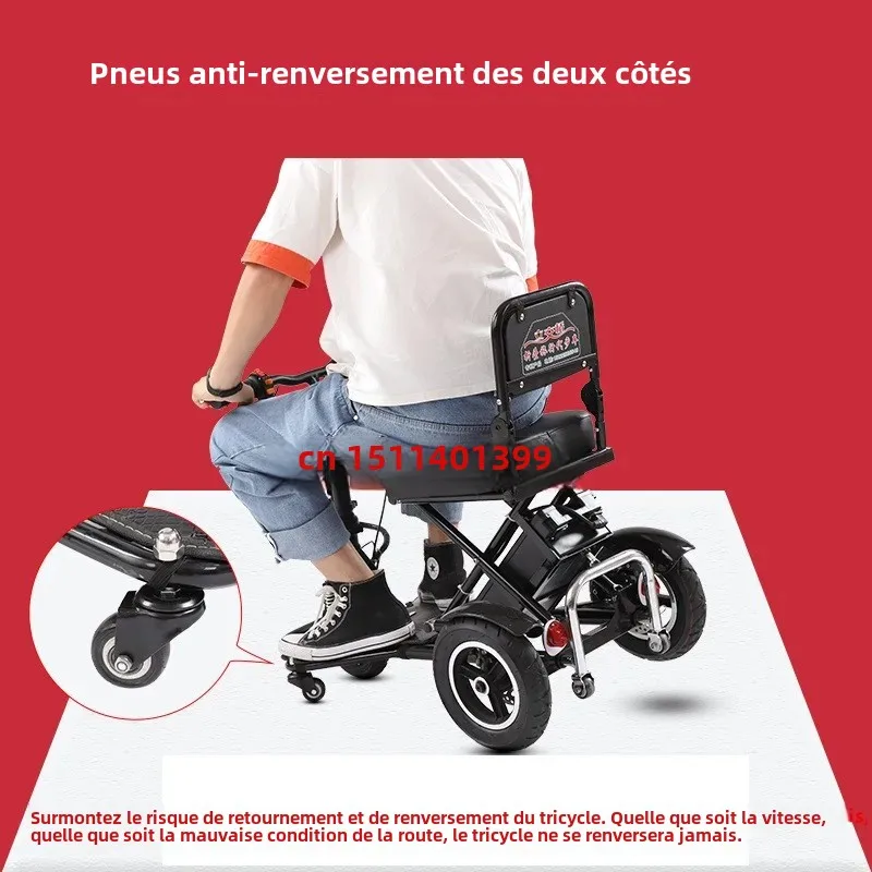 Triciclo elettrico pieghevole 48V12A40-50KM per prodotti Moto per adulti per anziani Scooter per disabili Trike a tre ruote