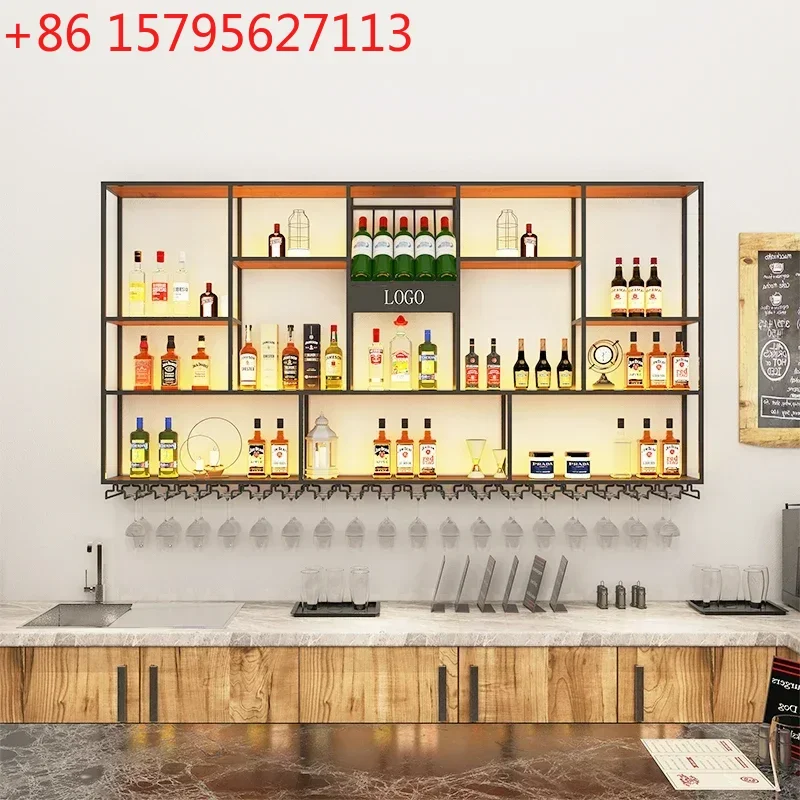 

Stainless Steel Kitchen Wine Racks Organizer Display Industrial Wall Wine Rack Black Display Large Wijnkast Household Items