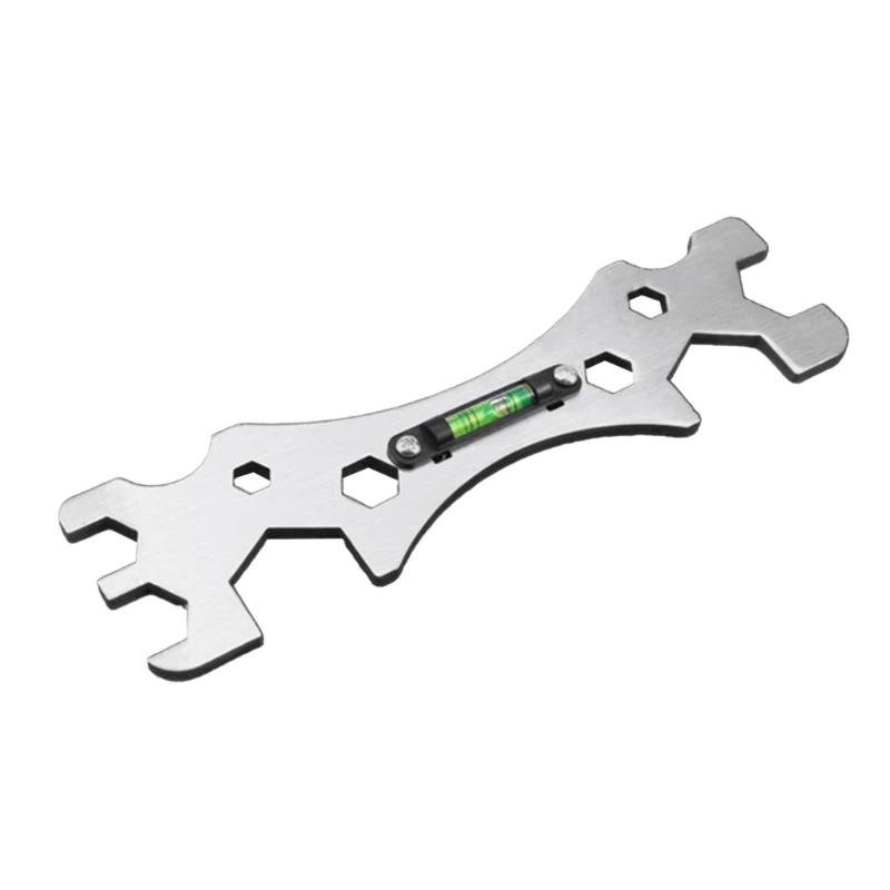 Multifunctional Wrench with Level Faucet Plumbing 4.7mm Thickness Tool for Bathroom Maintenance User Friendly Design