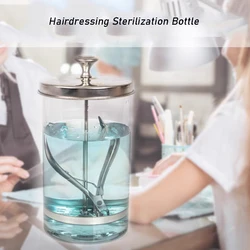 Barber Disinfectant Jar Comb Sterilization Tank Glass Disinfecting Canister Nail Tool Hairdresser Supplie Salon Sterilize Bottle