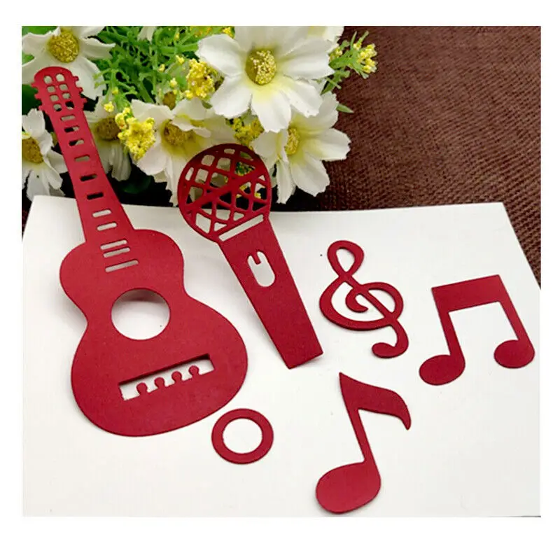 Guitar Musical Metal Cutting Dies Stencil Scrapbooking Diy Album Stamp Paper Card Embossing Decor Craft Knife Mould