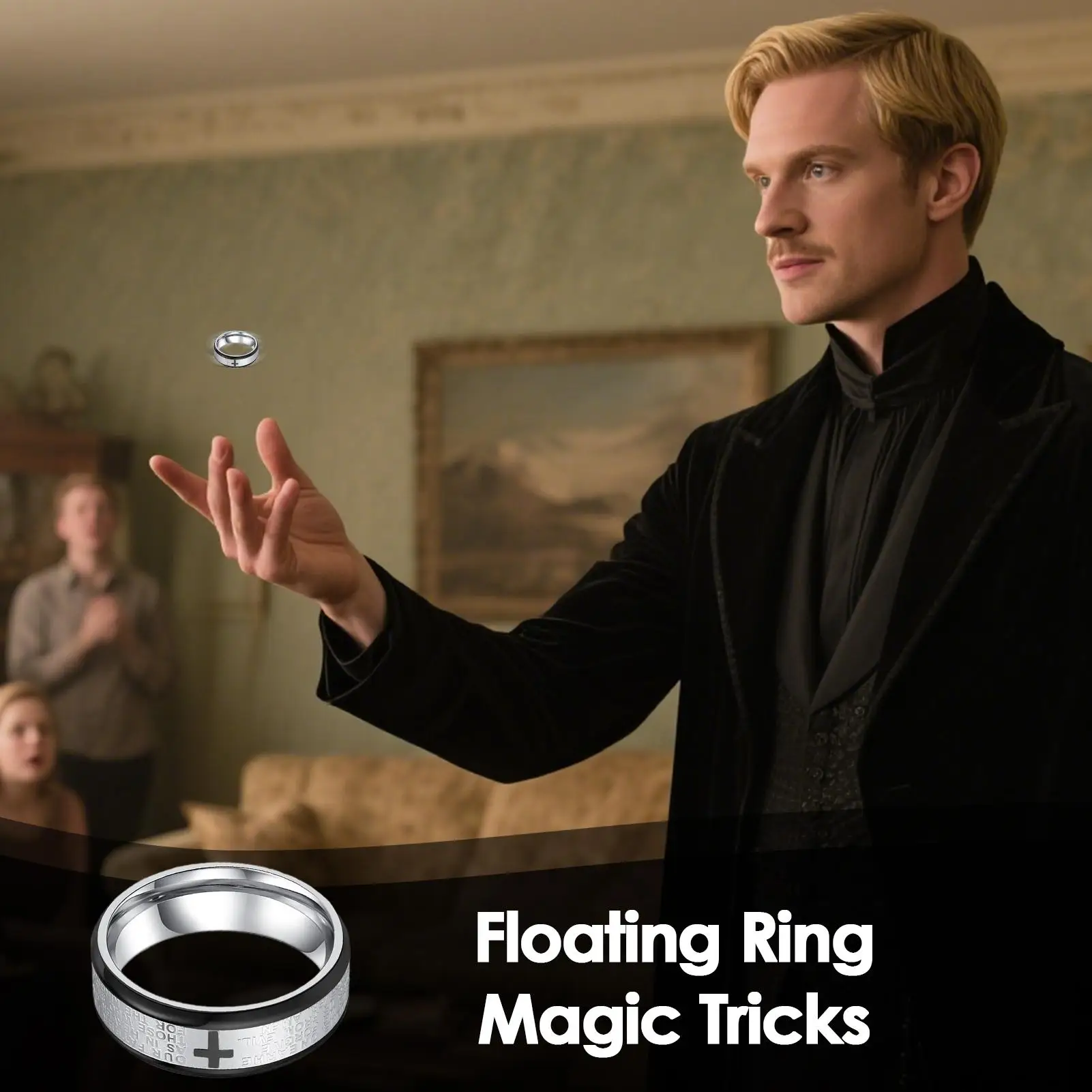 Magic Tricks Floating Ring Magic Trick Metal Cool Floating Toys for Travel Carnival Stage Kids Adults Street Performance Party