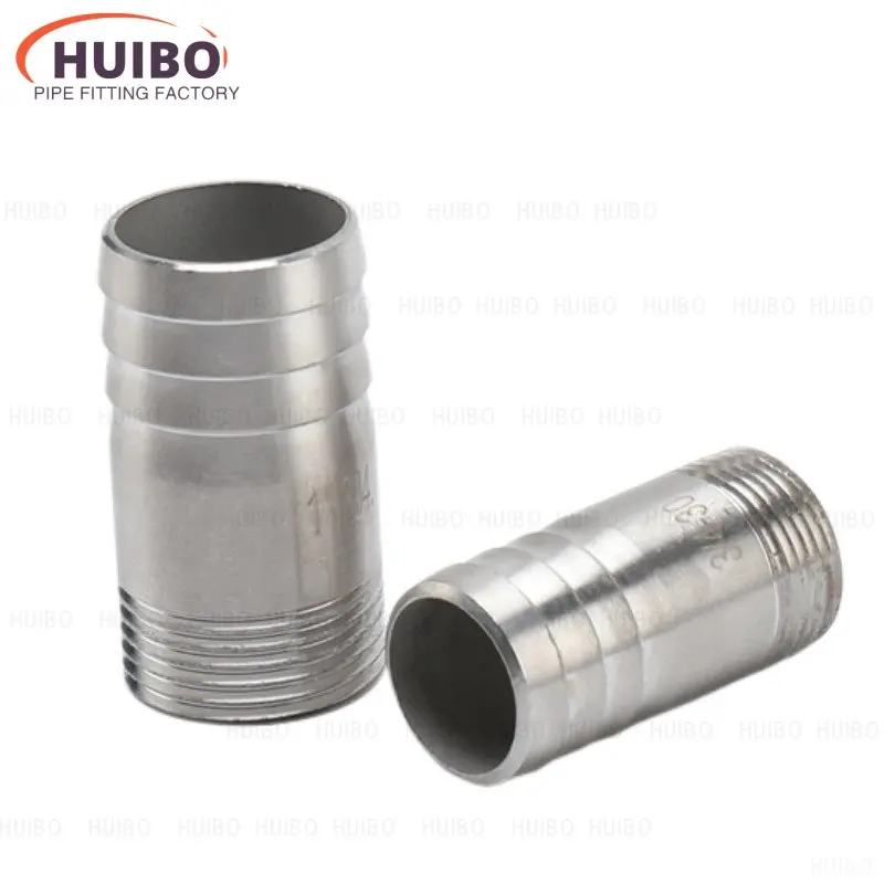 1PCS 304 Stainless Steel Leather Pipe Connector 1/8 1/4 3/8 1/2 3/4 1" 1-1/4 Water Pipe Pagoda Barb Hose Connector Adapter