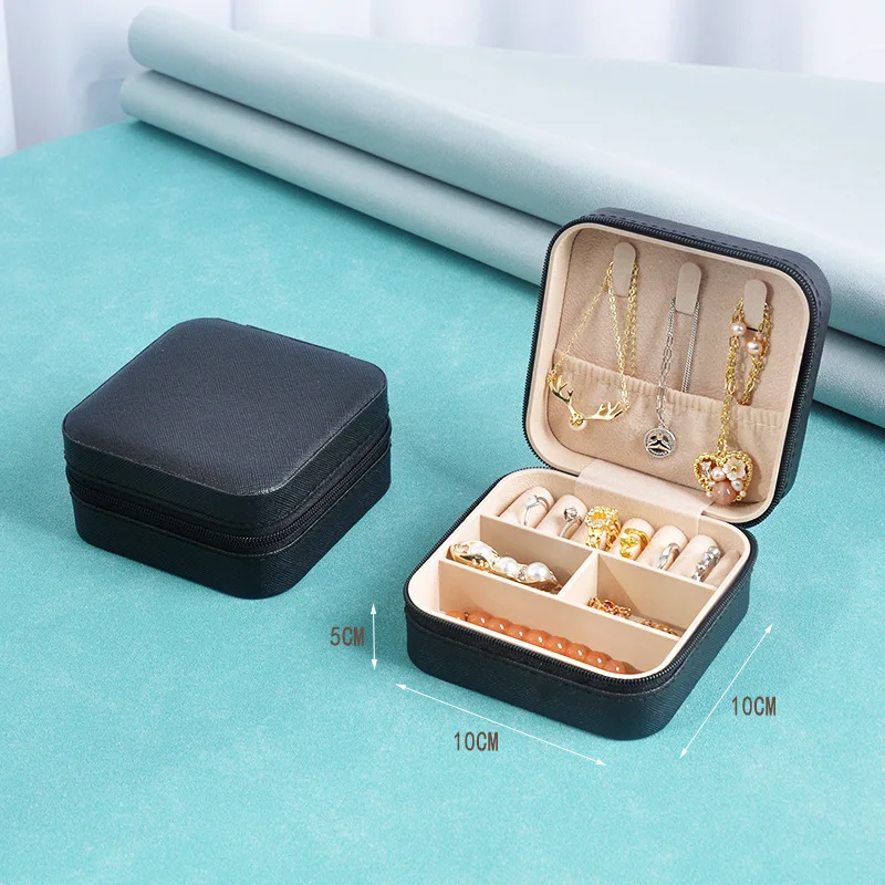 Colorido simples conveniente caixa de armazenamento de jóias colar brincos compacto acessórios de viagem saco jóias caixa anti-oxidação
