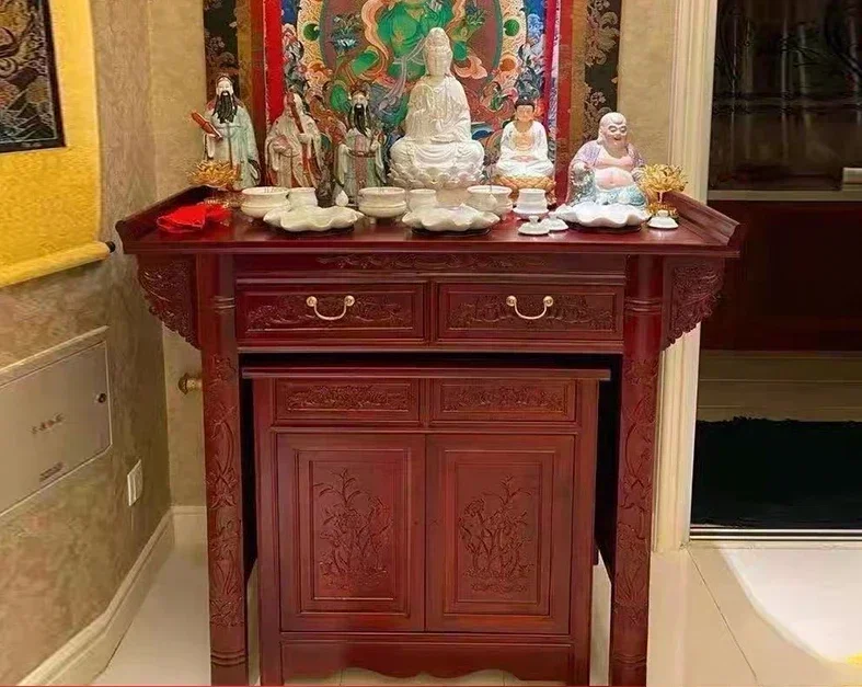 Solid wood altar, incense burner table, altar cabinet, home furnishings, Buddha table, Buddha hall, Bodhisattva altar table