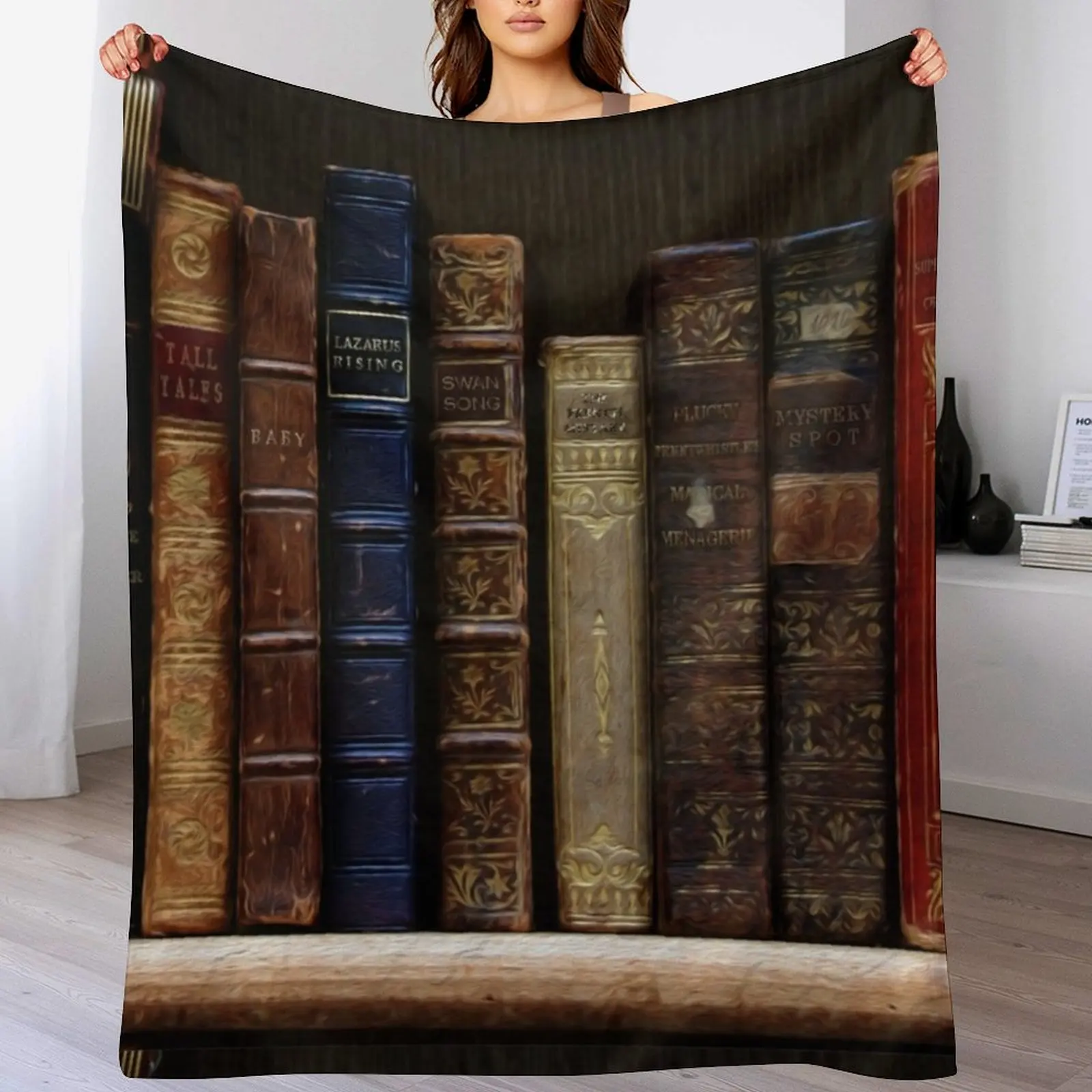 

Antique Books of Supernatural Episodes Graphic Art, Single and Repeating Pattern Throw Blanket Flannels blankets ands Blankets