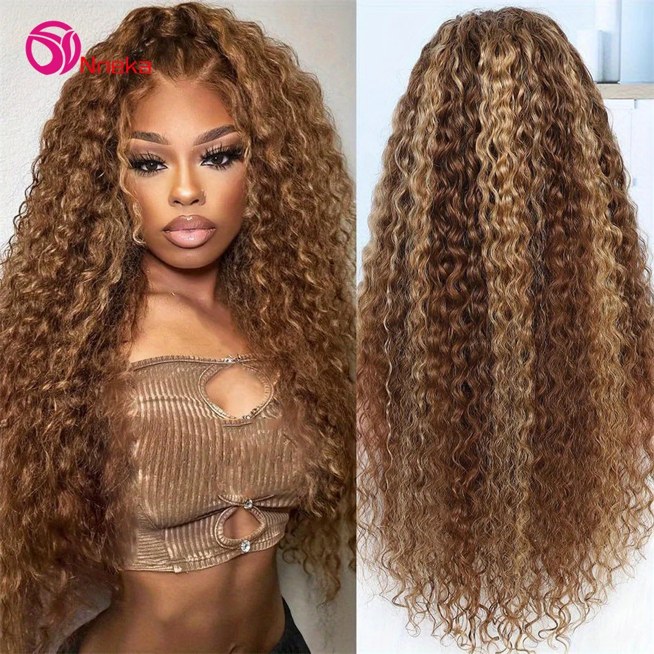 

200% Density Honey Blonde 13x6 HD Lace Front Wig Human Hair Water Wave Ombre 4/27 Highlight 13x4 Lace Front Wigs Human Hair