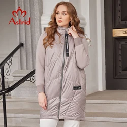 Astrid outono inverno jaqueta feminina 2022 comprimento médio com capuz design oversize elegante jaqueta feminina quente parka casaco feminino 9782