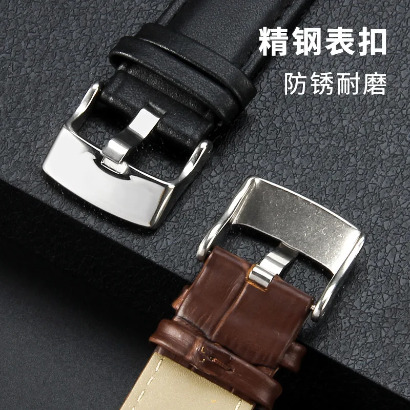 Genuine Leather Watch Strap for Swatch YRS403 412 402G Curved Concave-Convex Mouth Cowhide 21mm Men Watch Band