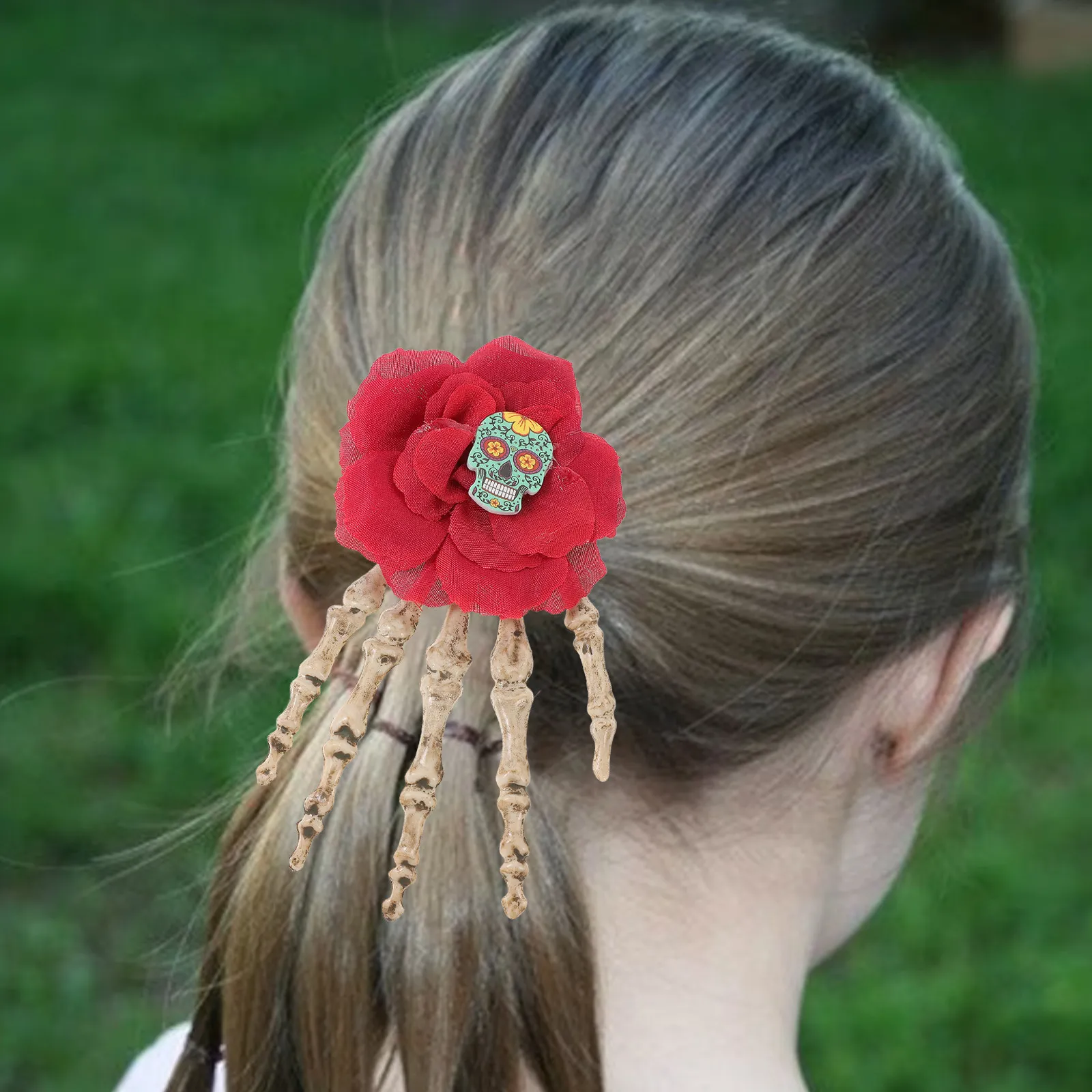 

Halloween Hair Bone Hairpin Black 6110 Women Adults Gothic Accessories Hairstyle Halloween Hair Clips Props