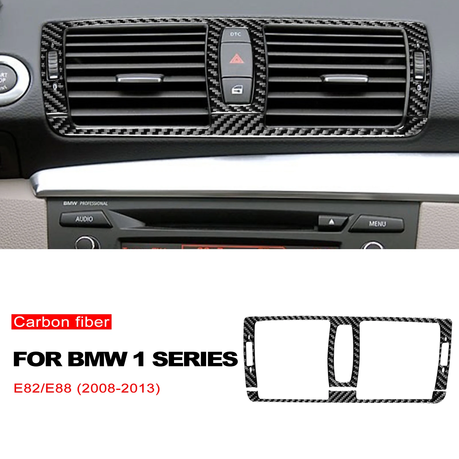 For BMW 1 Series E87 E81 E82 E88 08-13 Carbon Fiber Air Conditioning Vent Outlet Cover Trim Sticker Interior Accessoire Voiture