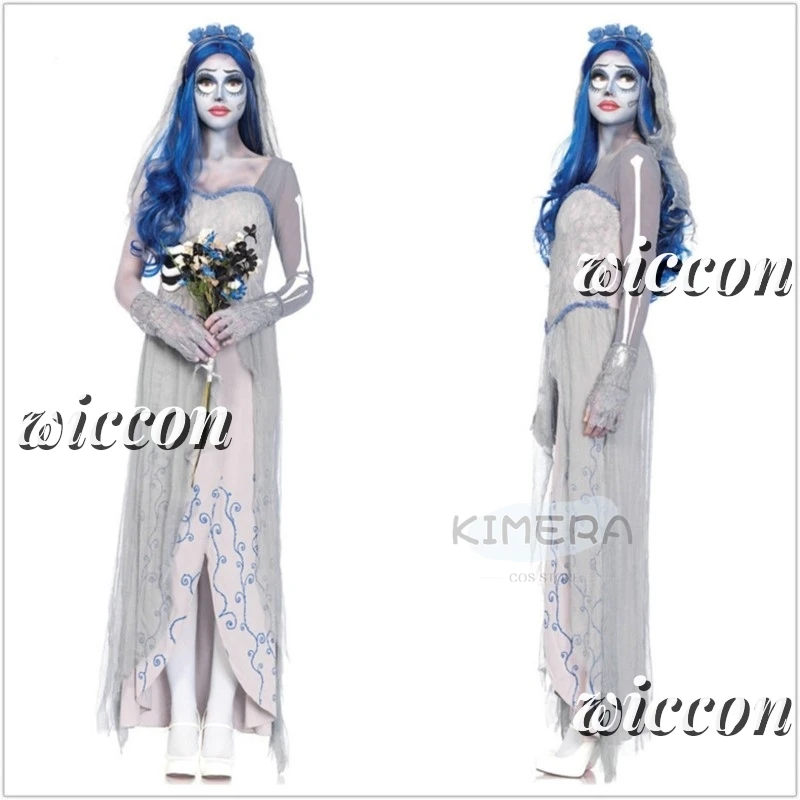 Dress for Female Devil Cosplay Party Devil Corpse Bride Costumes Wig Halloween Women Scary Vampire Costume Clothes Witch Dresses