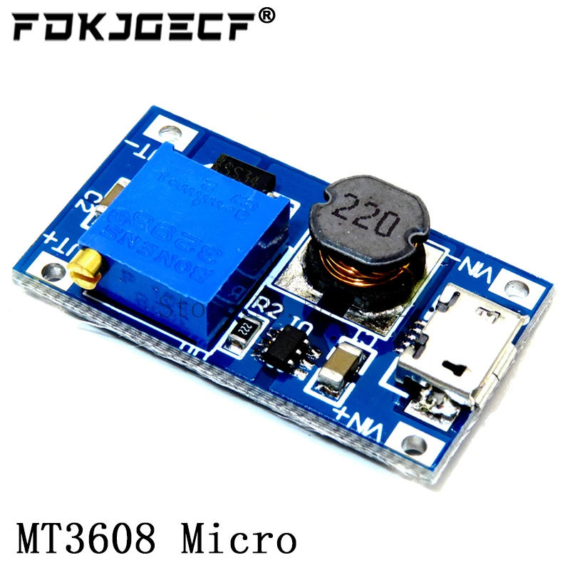 MT3608 DC-DC Step Up Converter Booster Power Supply Module Boost Step-up Board MAX output 28V 2A for arduino