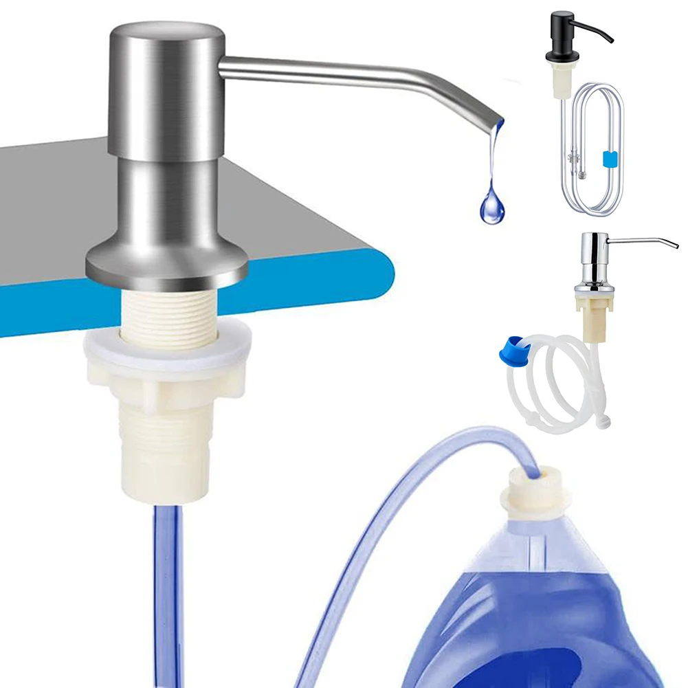 

Stainless Steel Liquid Soaps Pump Set For Kitchen Built In Sink Soaps Dispenser For Home Kitchen Upgrade