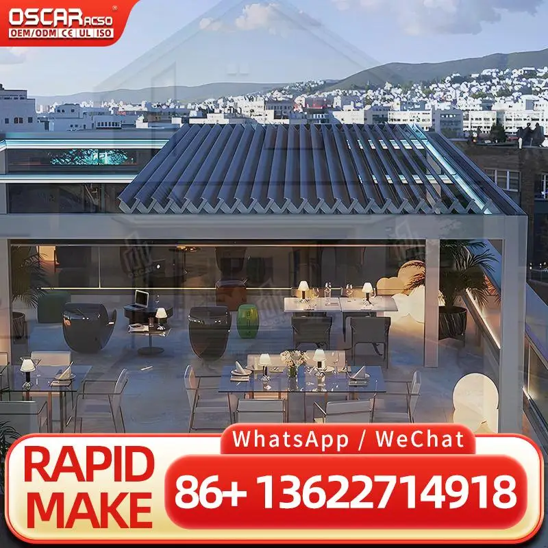 Bioclimatic Waterproof Louvered Roof Patio Pergola for Outdoor Backyard Garden pergolas