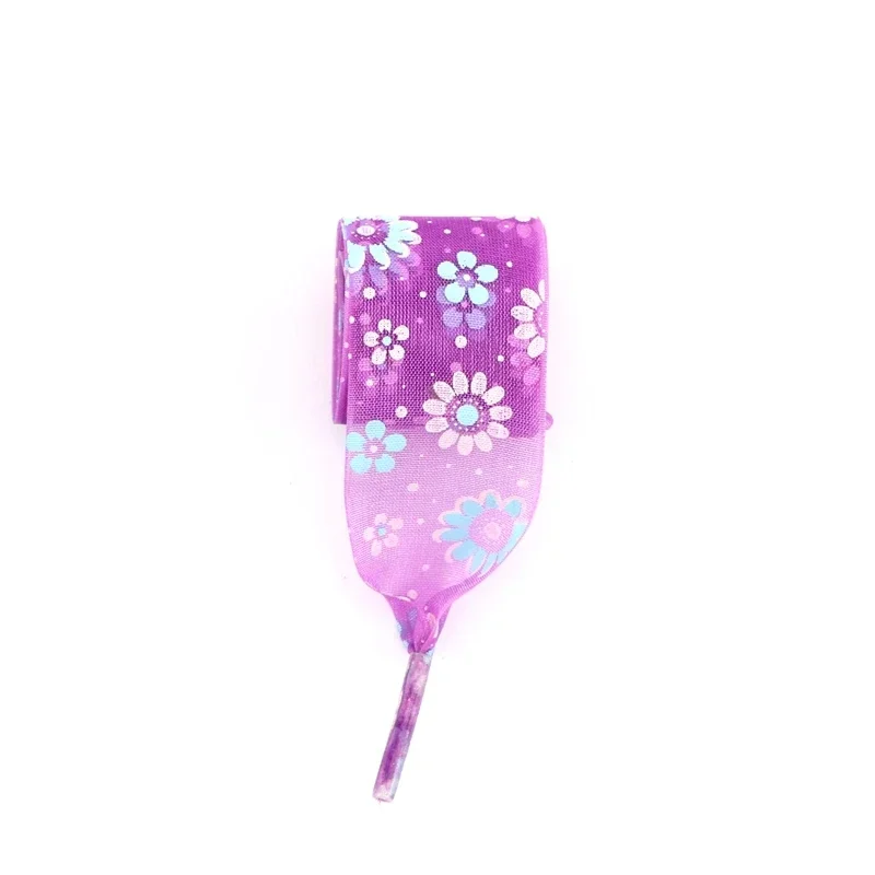 Snow Yarn Shoe Laces Printing Flat Shoelaces 2.5CM Width Ultra-thin Transparent Sports Shoelace Women Shoestrings 80/100/120CM