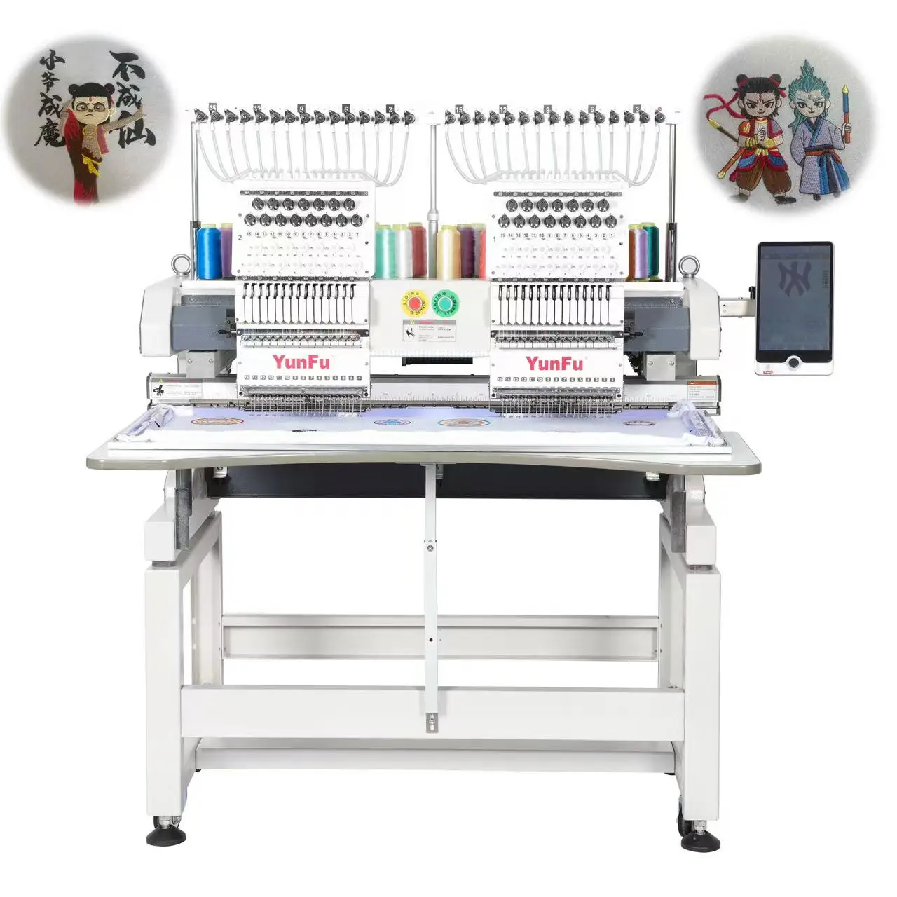 Double-Head 12/15 Needles 400*500mm Flat Cap Embroidery Machine Home Use Retail Motor Computerized New Condition for