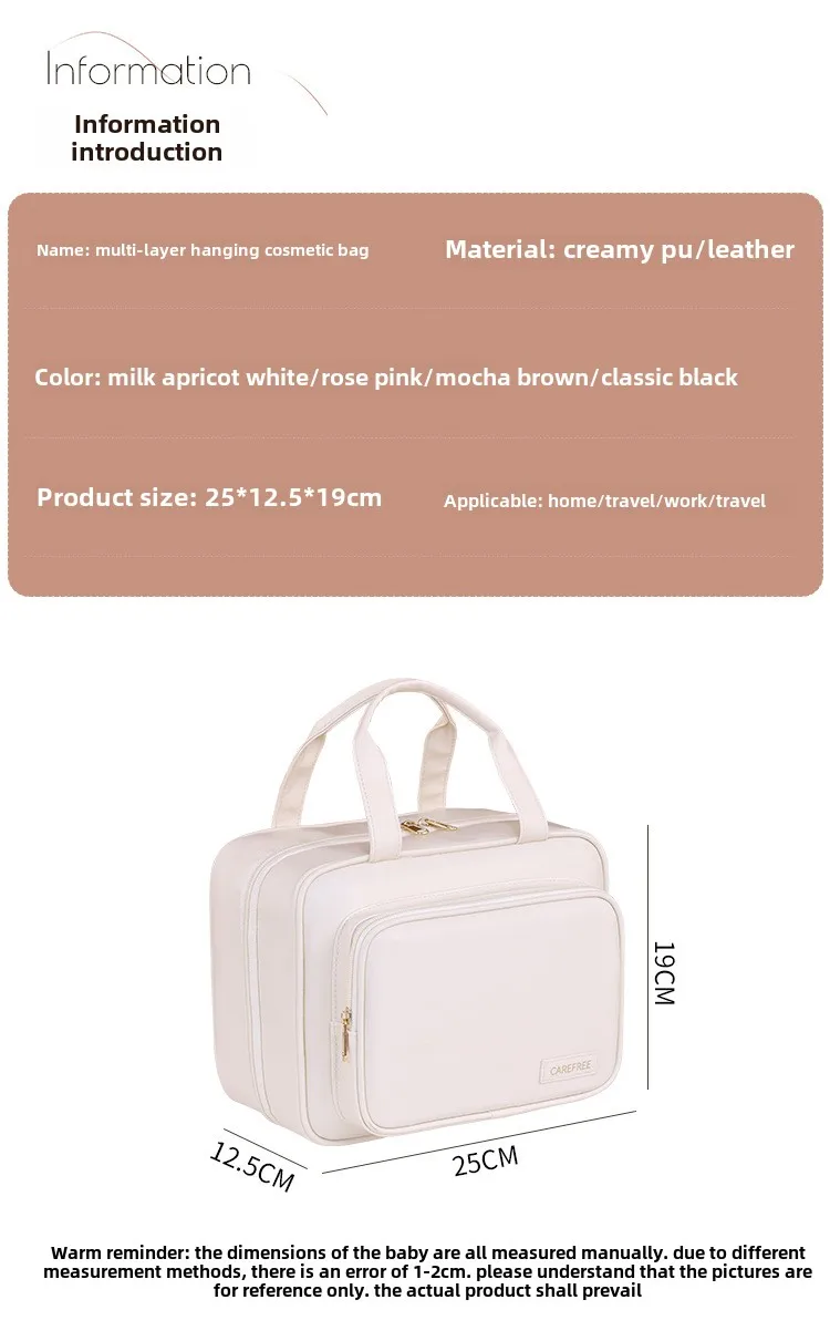 Neue mehrschichtige hängende Kosmetiktasche mit großer Kapazität, wasserdicht, transparent, Make-up-Organizer für Reisen, tragbare Kulturtasche – Detail 7