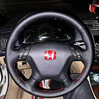 Personalización de accesorios para volante de coche, costura a mano, cuero genuino para Honda Accord 7th 2003 2004 2005 2006 2007