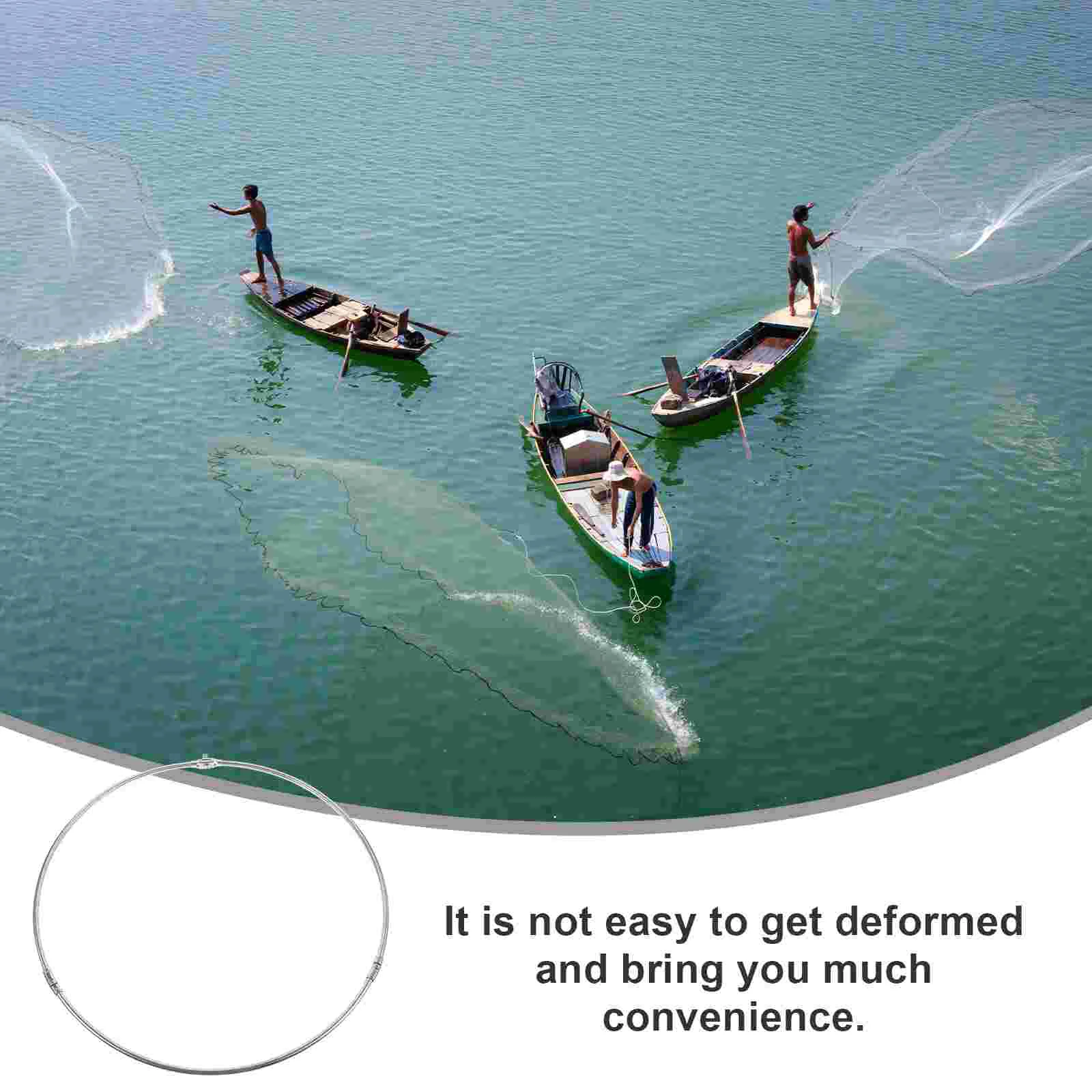 Stainless Steel Fishing Net Circle Foldable Crab Net Practical Dip Nets Accessories Easy Storage Term Use