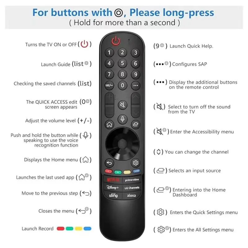 New MR23GA Replacement Magic Remote Control For LG-TV-Remote Compatible For All LG With Voice Function Smart OLED QNED UHD 4K 8K