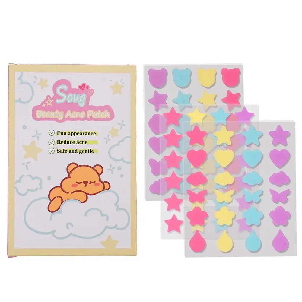 

Cute Colorful Acne Patch Love Star Shaped Pimple Stickers Invisible Blemish Cover For Face Gentle Zit Spot Treatment For Adults