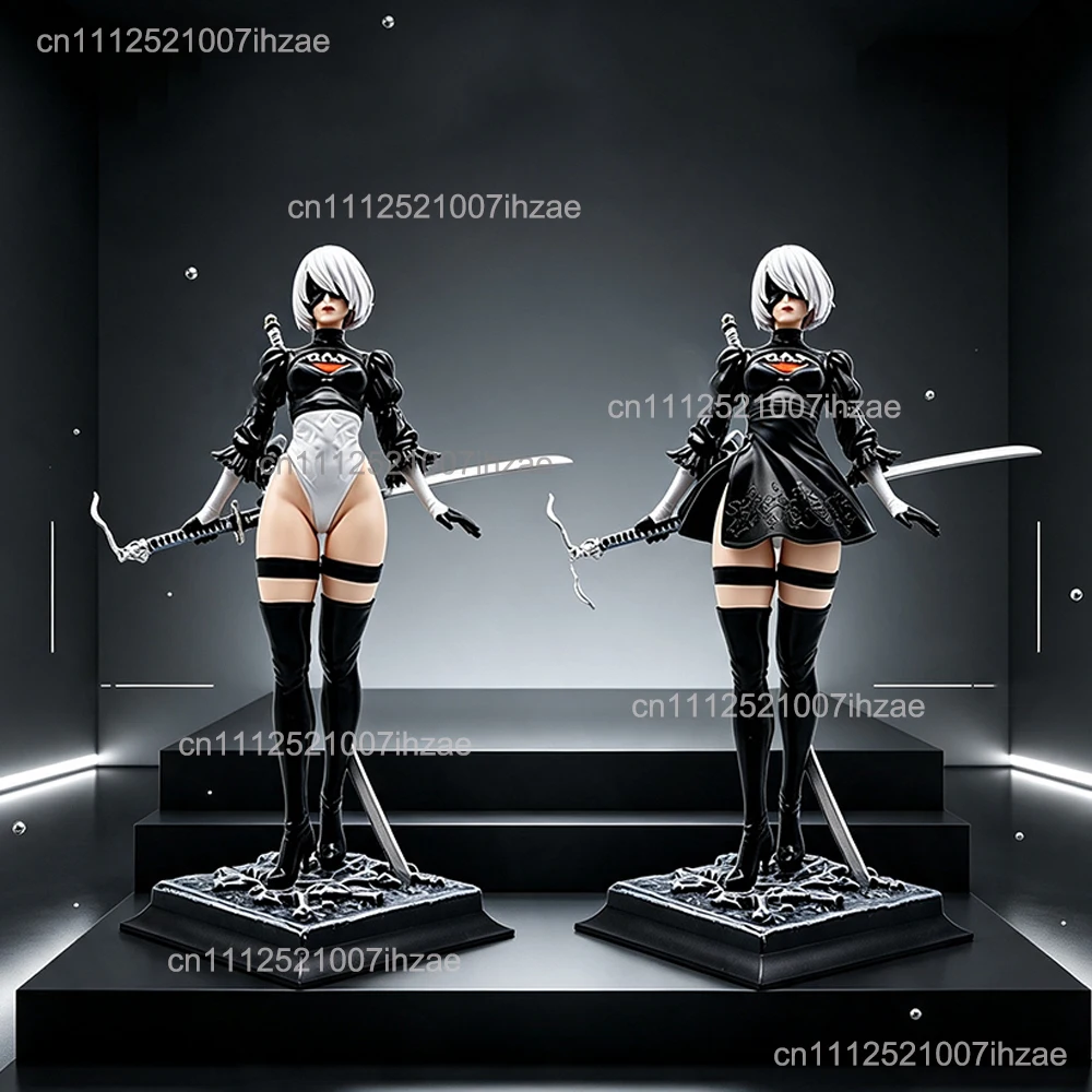 NieR Automata 2B Kampffigur Anime-Zubehörmodell Anime-Mädchen-Statue PVC-Puppenmodell Sammlerstücke Schreibtischdekoration Geschenk für Fans – Detail 6