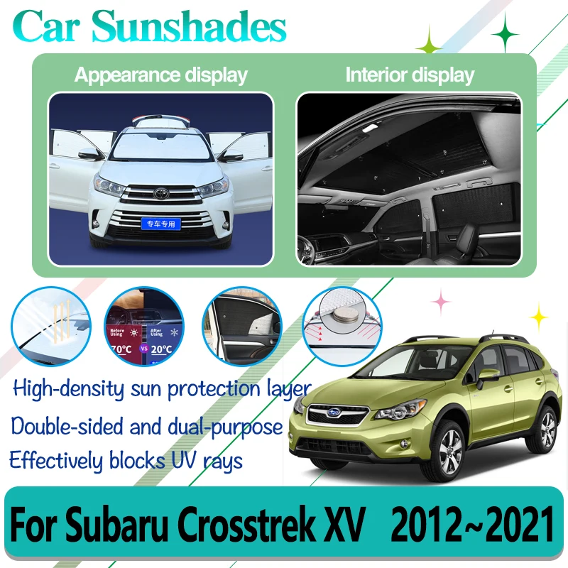 Car Anti-UV Window Covers For Subaru Crosstrek XV 2012~2021 GP GT Auto Windshield Side Window Sun Protector Covers Accessories