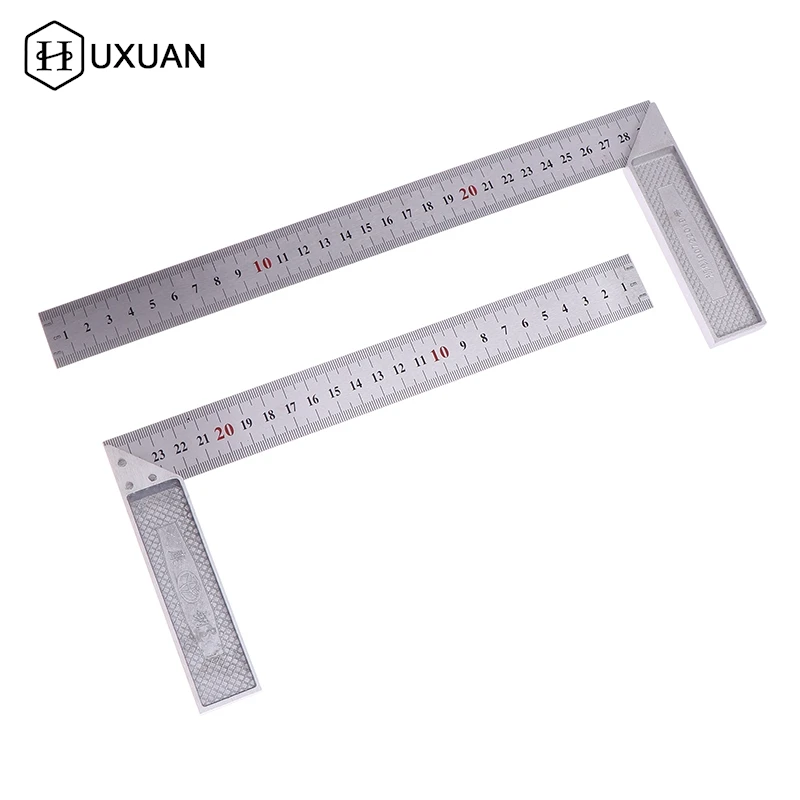 Stainless steel 250mm/300mm Aluminum Alloy Square Ruler Right Angle Measuring Rule Tool Angle Square Ruler 90 Thickened Handle