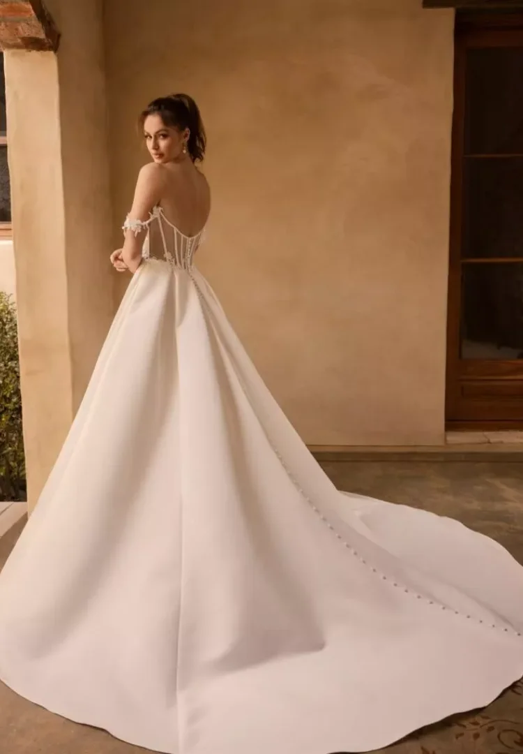 Satin Wedding Dress Ball Gown Bespoke Vestidos De Novia 2024 Alta Calidad Civi Vestido Elegante Mas Vendidos Abito Sposa Mariage