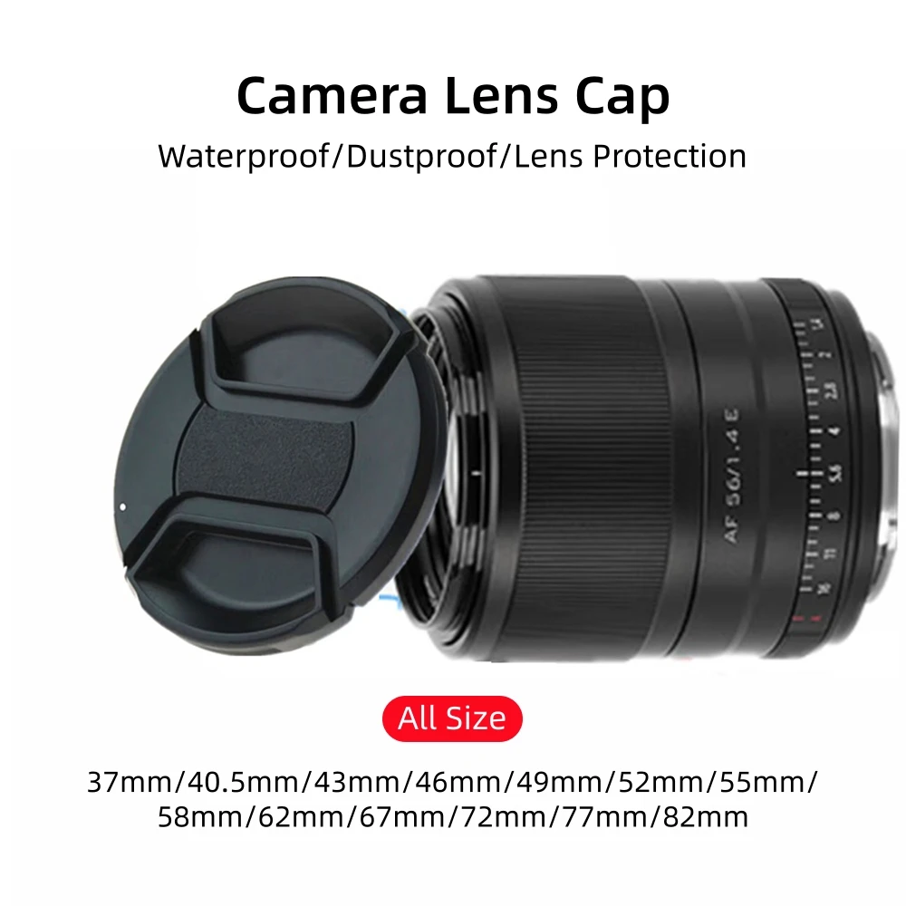 Tapa Protectora para Lente de Cámara 37/40.5/43/46/49/52/55/58/62/67/77/82mm para Cámaras Canon, Nikon, Sony DSLR y Mirrorless, Accesorios para Cámara