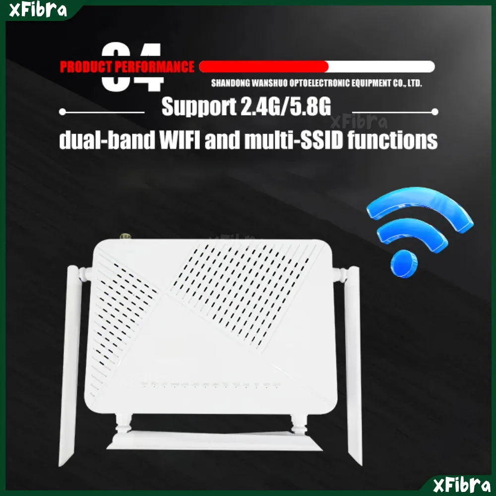 XPON ONU GEPON ثنائي النطاق WIFI 2.4G/5.8G Multi-SSID، CATV RF OUT 4x1G منافذ TR069 IPv4/IPv6 FTTH معدات الألياف البصرية #5