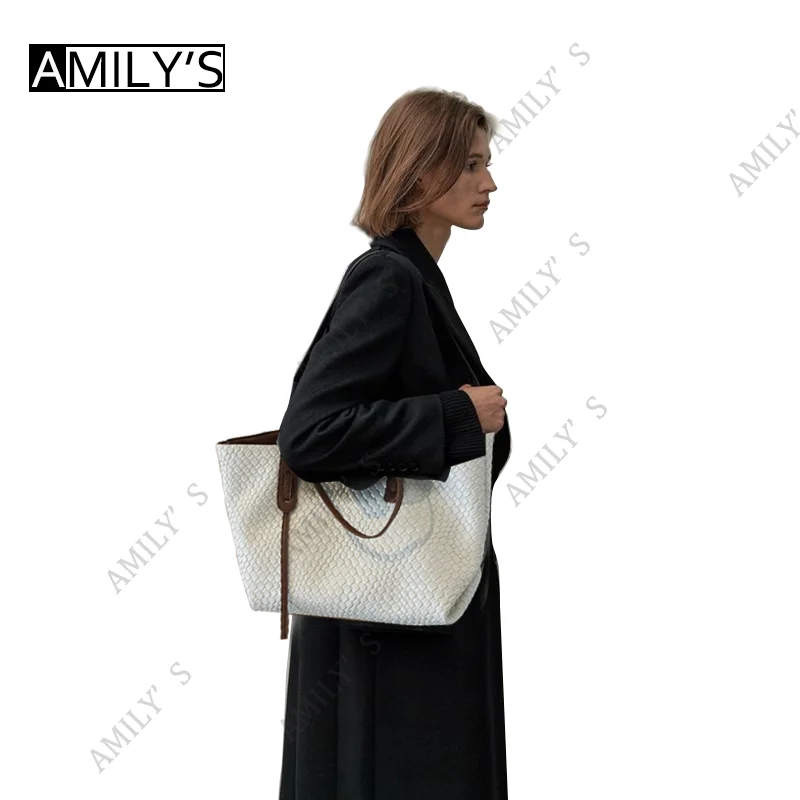 Brand Weave Design Big Capacity Tote Shouler Bags for Women Handbags Purses Vintage Ladies shopping travel Bags