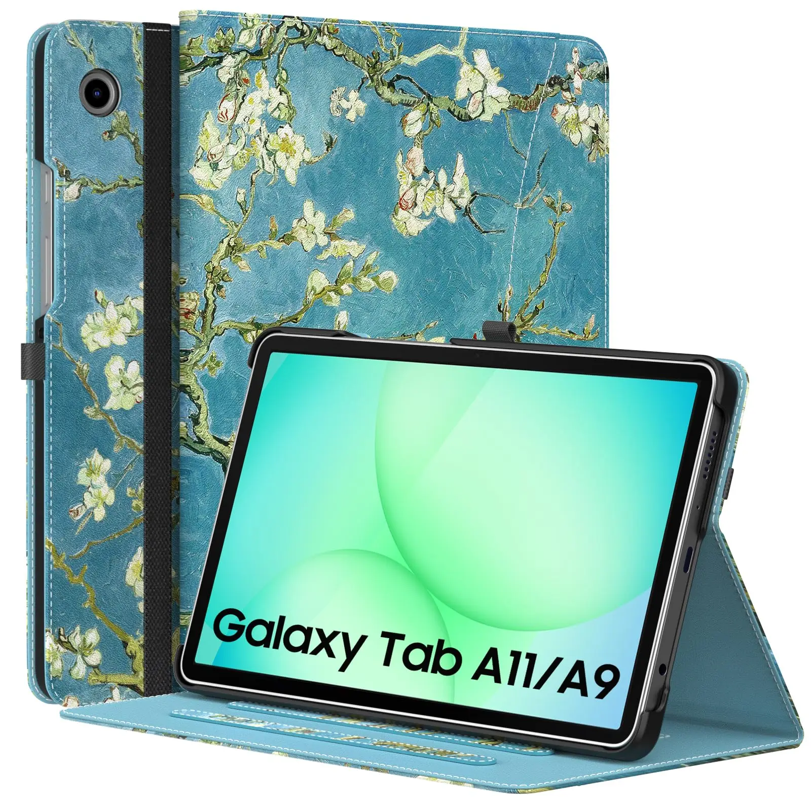 Case for Galaxy Tab A11 8.7-Inch 2025 Premium PU Leather Multi-Angle Viewing Folding Stand Cover Case for Glaxy Tab A9 8.7-Inch