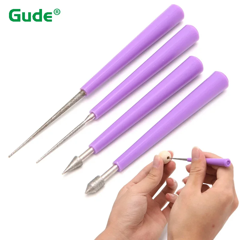 

1pc/1set Diamond Pearl Glass Beads Tipped Reaming File Reamer Jewelry Tools Diamond Needle Files Bead Hole Enlarger Tool