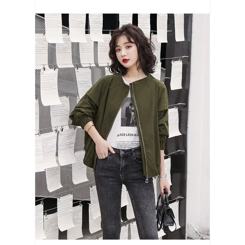 

Spring Autumn New Fashion Casual Loose Baseball Jacket for Petite Women