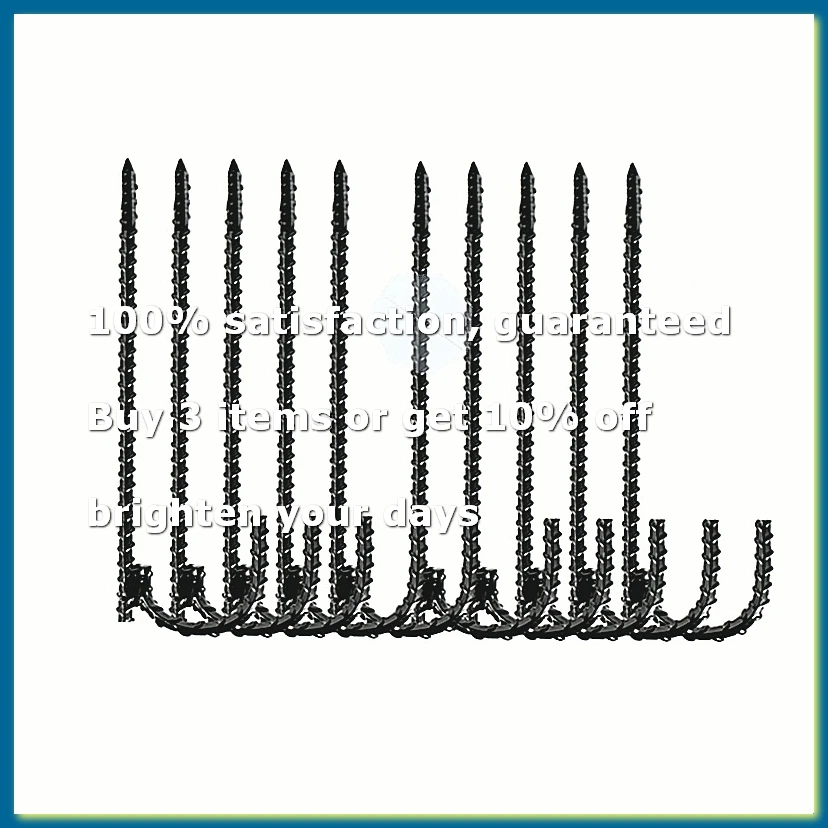 10pcs Threaded Steel Bar Stakes/Ground Stakes/Outdoor Fence Ground Stakes. New J Hook Heavy-Duty Rebar Metal Stakes