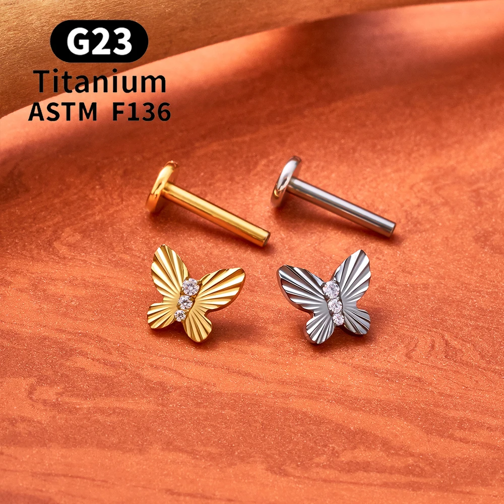 ASTM F136 Titan Tiny Trinity CZ Blumen-Labret-Stud 16G Knorpel-Ohrring Nasen-, Lippen-, Tragus-, Conch-, Helix-, Ohrläppchen-Piercing-Schmuck – Detail 22