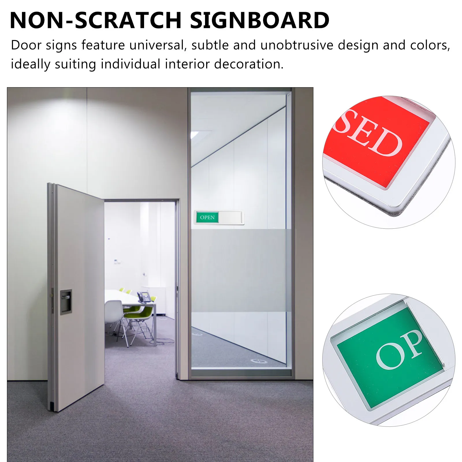 

Office Privacy Sign with Magnetic Slider Non Scratch Design Door Indicator for Restroom Conference Room Vacant Occupied Closed